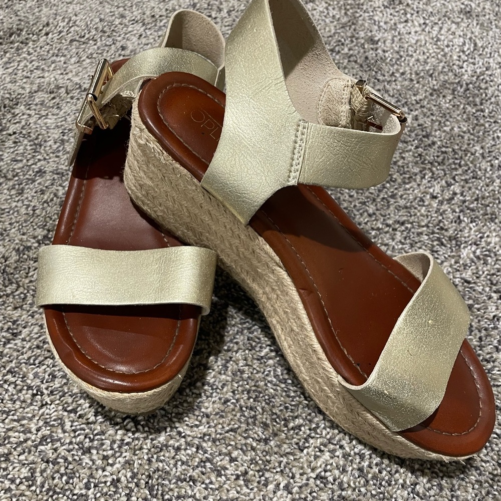 Gold platform sandals